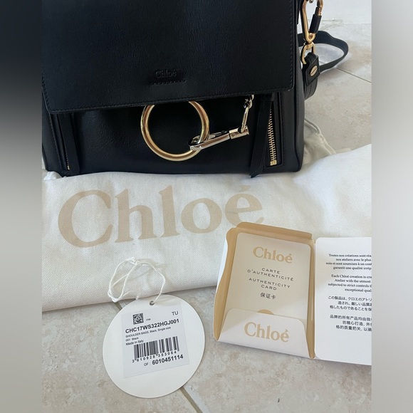 Chloe Faye Day Shoulder Bag Black with Gold Detail - Picture 11 of 13